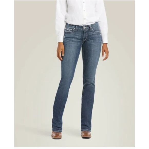 Ariat Real Stryker MR Arrow Gianna Straight Jeans Womens Size 29R Medium Wash - Picture 1 of 14